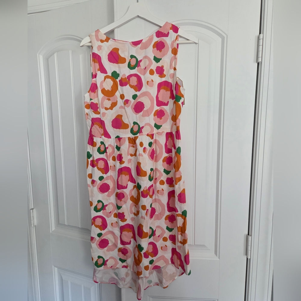 Emily McCarthy Linen Rayon Blend High Low Hem Sleeveless Dress Size Small